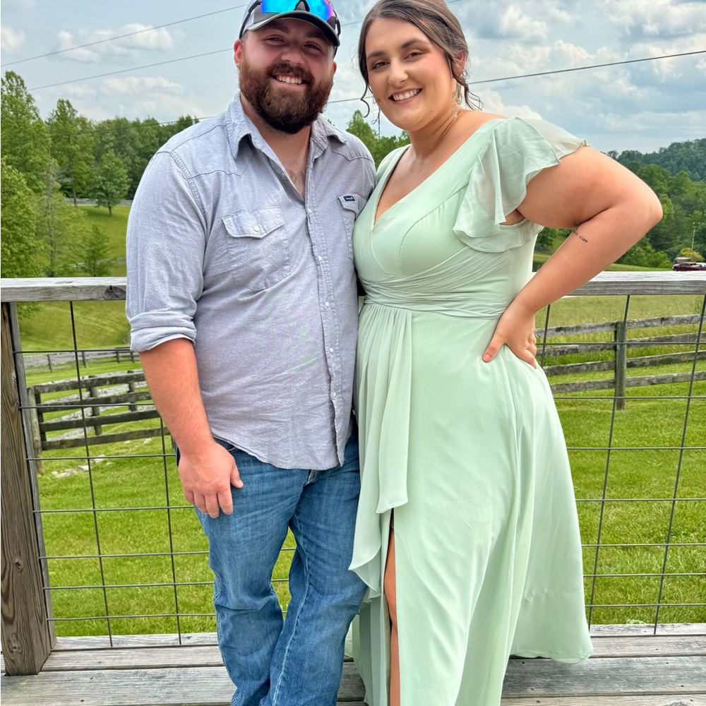 Azazie Dusty Sage Dress